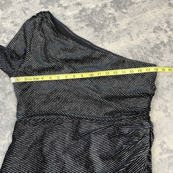 New All Saints Ezra Sparkle Dress One Shoulder Side Ruched Party Cocktail Sz 10 - Picture 12 of 17